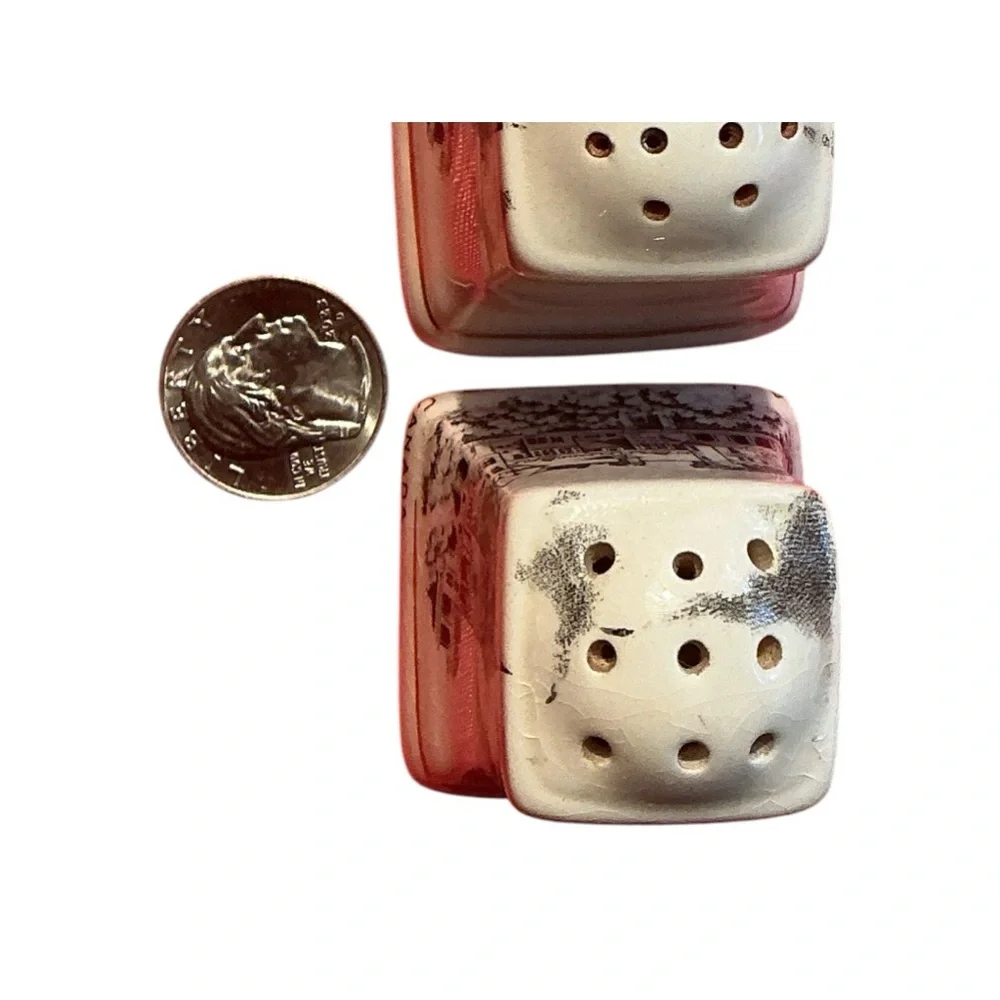 “Casa Loma Toronto Canada” Made England salt pepper shaker set porcelain vintage